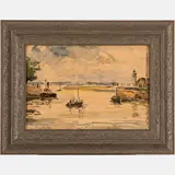 Honfleur by Gervais Leterreux, Watercolor on paper, offered Jul 2022
