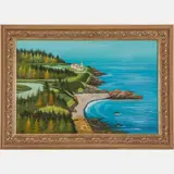Coastal Landscape with Lighthouse by P. Jungpa, Oil on canvas, offered Jul 2022