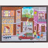 Town Scene by Wagler Vital, Oil on canvas, offered Jul 2022