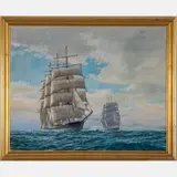 Seascape with Ships by John Cotgrove, Oil on canvas, offered Jul 2022