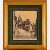 Rothenburg, Plonlein,Colored by Josef Eidenberger, etching, offered Jul 2022