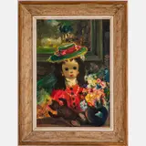 Big Eyed Little Girl by Bonanno Pisano, Oil on canvas, offered Jul 2022