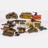 Untitled by Fifteen Tin, lithograph and composite military vehicles, offered Apr 2022