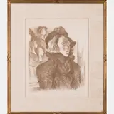 Passerby, Sepia tone by Raphael Soyer, etching, offered Aug 2016