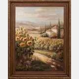 Tuscany Landscape by Rommitts, Oil on canvas, offered Aug 2016