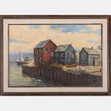 Harbor Scene by Sydney Adamson, Oil on canvas, offered Jul 2016