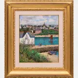Poulgoazec vu d'Audierne by Laurent Vialet, Oil on canvas, offered Sep 2015