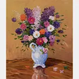 Bouquet de Fleurs Alstoemeria by Laurent Vialet, Oil on canvas, offered Sep 2015