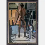 Studio Model by Steven Miller, Oil on board, offered Sep 2015