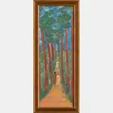 An Island Road by Lisa Mueller, Oil on panel Gallery label on verso, offered Sep 2015