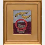 Arrangement with Two Peppers by Henning Loeschcke, Oil on panel, offered Sep 2015