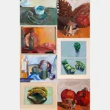 Seven Works Depicting Still Lifes by Mark David Gottsegen, Acrylic on board and canvas One, offered Sep 2015