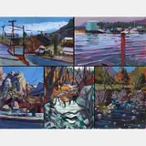 Ten Works Depicting Landscapes by Mark David Gottsegen, Acrylic on paper, offered Sep 2015