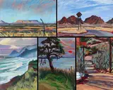 Ten Works Depicting Landscapes by Mark David Gottsegen, Acrylic on paper, offered Sep 2015