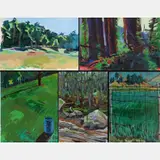 Ten Works Depicting Landscapes by Mark David Gottsegen, Acrylic on paper, offered Sep 2015