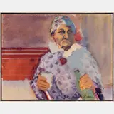 Old Clown by Ginna Brand, Oil on canvas, offered Sep 2015