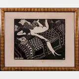 La Paresse (Vallotton & Georg. 169/a(v.d)) by Félix Vallotton, 1896, Woodcut on wove paper, offered Sep 2015