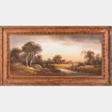 Landscape with Cottage by William Henry Chandler, Pastel, offered Sep 2015