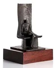 Seated Man by Helen Beling, Bronze, offered Sep 2015
