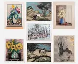 Flowers and Pink Ships, Two silkscreens, Both by Guy Maccoy, lithograph by Madeleine Luka (1900-1989), offered Jun 2015