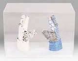 Paper Work Glove, Recto and Verso, 2003, Unique hand-printed wood by Aric Obrosey, engraving on paper, offered May 2015