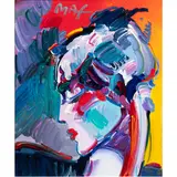 Untitled (Profile of a Woman) by Peter Max, acrylic on canvas, sold Nov 2025