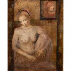 Untitled by Csaba Markus, 1996, mixed media on paper, sold Nov 2025