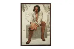 Untitled by Walid Ebeid, pencil and oil on canvas, offered Oct 2020