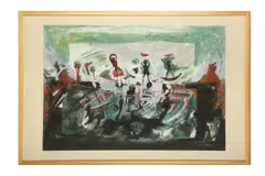 Untitled by Amal Nasr, gouache and pastel on paper, offered Oct 2020