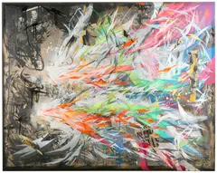 Untitled by See One, mixed media on canvas, offered Oct 2020