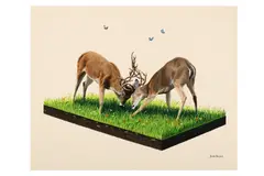 Untitled by Josh Keyes, screenprint on paper, offered Oct 2020