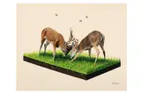 Untitled by Josh Keyes, screenprint on paper, offered Oct 2020