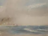 Coastal scene with a pier by Roland Vivian Pitchforth, watercolour, sold Mar 2018