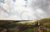 Whortleberry Gatherers...Dartmoor' signed and dated '97 24 x 36in by Edmund Morison Wimperis, oil on canvas, sold Mar 2018
