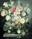 Lilies and other flowers in a by Gerald Cooper, 1946, oil on canvas, sold Mar 2018