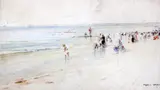 WatercolourThe beach at Trouvillesigned4 by Francis Garat, watercolour, sold Mar 2018