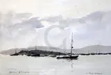 In Poole Harbour' signed in pencil 12.5 x 19in by Edward Wesson, watercolour, sold Mar 2018