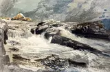 WatercolourFalls on the Lynn by Charles Knight, watercolour, sold Mar 2018