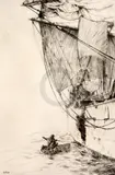 The Pilot' signed in pencil, inscribed 'Trial first state' 13 x 9in., unframed by Arthur Briscoe, etching, sold Mar 2018
