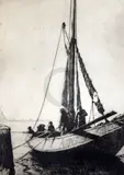 Dutch Eel Boat 1933' signed in ink, 1/75 13.75 x 10in by Arthur Briscoe, etching, sold Mar 2018
