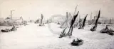 Greenwich Reach' signed in pencil 6.5 x 15in by William Lionel Wyllie, etching, sold Mar 2018