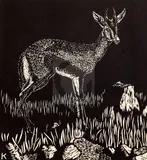 Untitled by William Kermode, linocut, sold Mar 2018