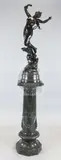 La Muse' signed in the bronze with foundry stamp H.3ft 3in., on a green serpentine pedestal H.3ft 4in by Félix Charpentier, bronze, sold Mar 2018