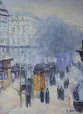 Boulevard in Paris by Gail Sherman Corbett, oil on canvas, sold Mar 2018
