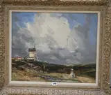 Landscape with Windmill by Joseph Vickers de Ville, oil on canvas, sold Mar 2018