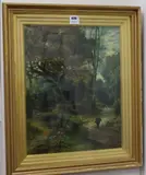 Wooded landscape by Leopold Rivers, 1874, oil on canvas, sold Mar 2018
