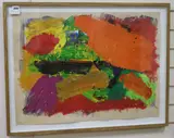 Untitled by Fred Pollock, oil on paper, sold Feb 2018