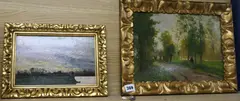 One of tree-lined avenue with figure by Victor Lecomte, 1908, oil, sold Feb 2018