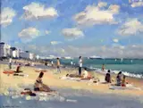 Untitled by Ronald Morgan, 1997, oil on board, sold Feb 2018
