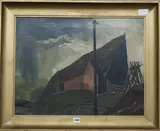 Barn, inscribed verso August 1935 50 x 65cm by Edward Bishop, oil on canvas, sold Feb 2018